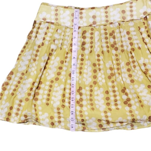 Vintage Y2k Fossil Silk Yellow Dot Printed Retro 70s Inspired Womens Mini Skirt - Picture 6 of 9